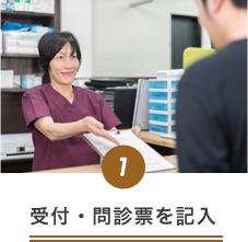 受付・問診票を記入